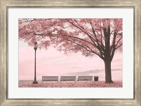 Framed Moody Pink Day in the Park Print