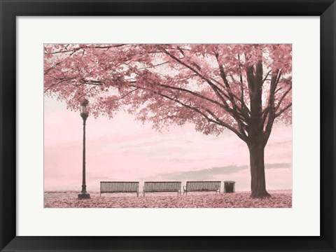 Framed Moody Pink Day in the Park Print