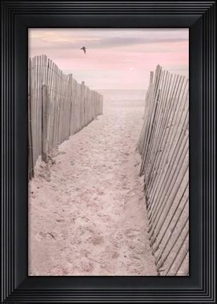 Framed Pink Beach Sunrise Print