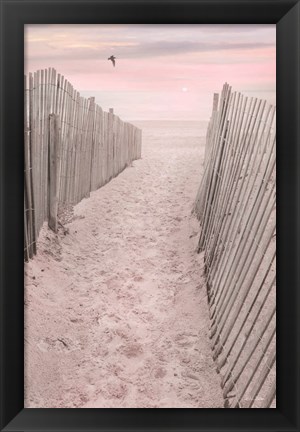 Framed Pink Beach Sunrise Print