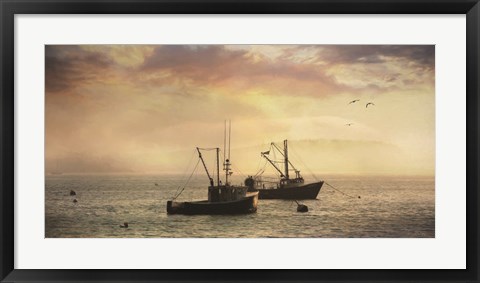 Framed Bar Harbor Lobster Boats Print
