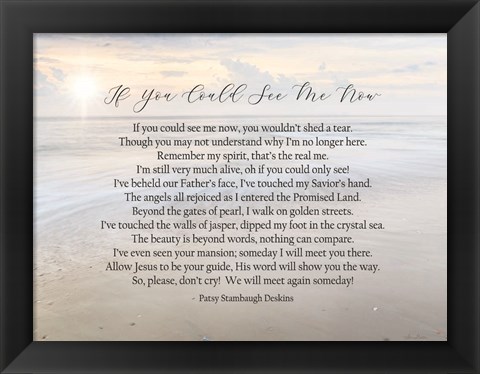 Framed If You Could See Me Now - Ocean Print