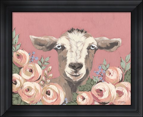 Framed Goat in the Garden Print