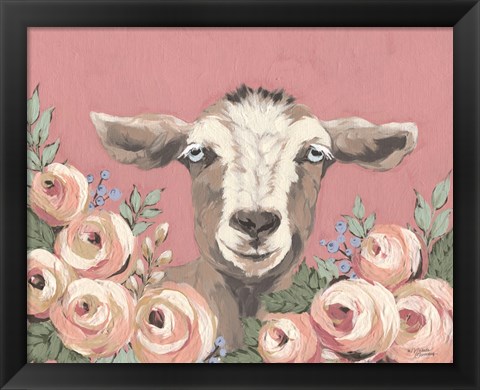 Framed Goat in the Garden Print