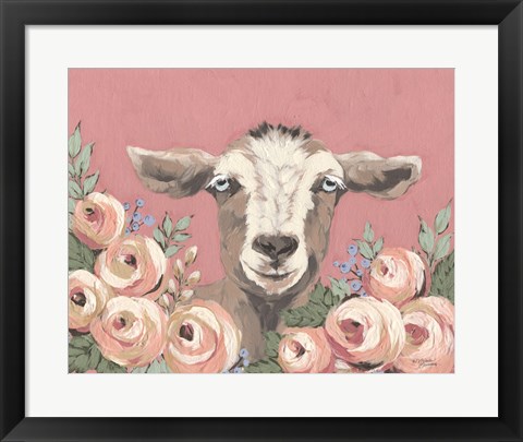 Framed Goat in the Garden Print