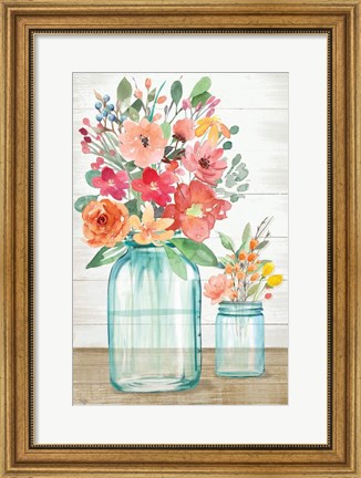 Framed Country Floral Still Life Print