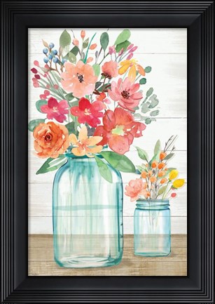 Framed Country Floral Still Life Print