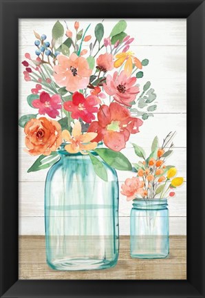 Framed Country Floral Still Life Print