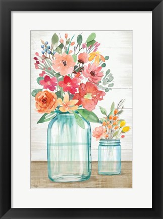 Framed Country Floral Still Life Print