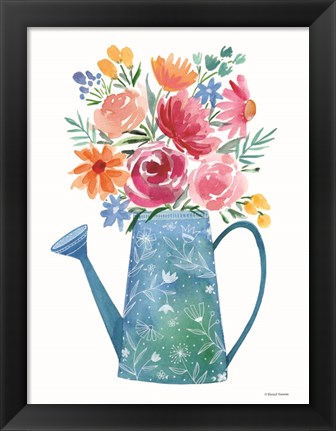 Framed Garden Watering Can Print