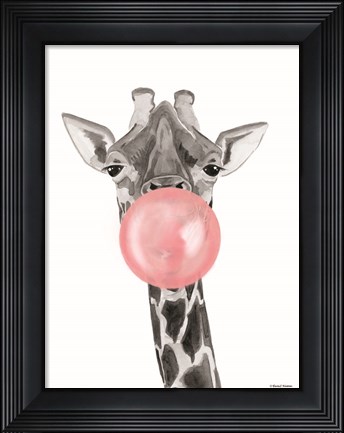 Framed Bubblegum Giraffe Print