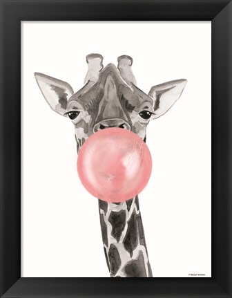 Framed Bubblegum Giraffe Print