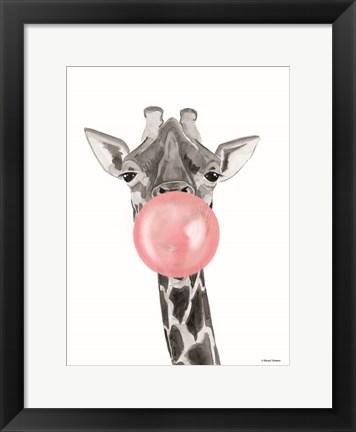 Framed Bubblegum Giraffe Print