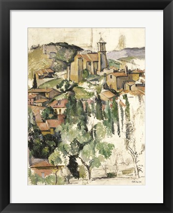 Framed Hillside Town I Print