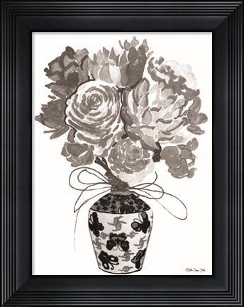 Framed Gray Bouquet Print