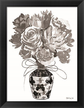 Framed Gray Bouquet Print