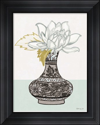 Framed Flower Vase with Pattern I Print