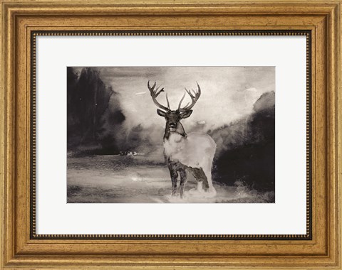 Framed Bull in Forest 1 Print