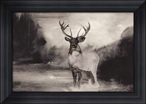 Framed Bull in Forest 1 Print