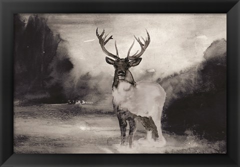 Framed Bull in Forest 1 Print