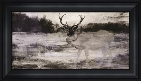 Framed Bull in Forest 2 Print