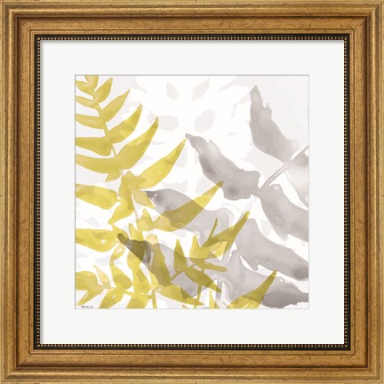 Framed Yellow-Gray Leaves 2 Print