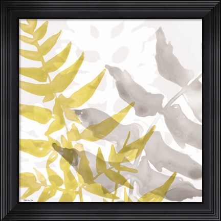 Framed Yellow-Gray Leaves 2 Print