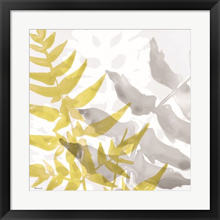 Framed Yellow-Gray Leaves 2 Print