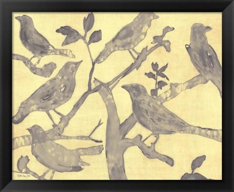 Framed Yellow-Gray Birds 2 Print