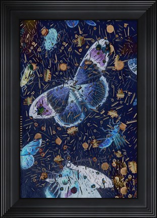 Framed Confetti with Butterflies I Print