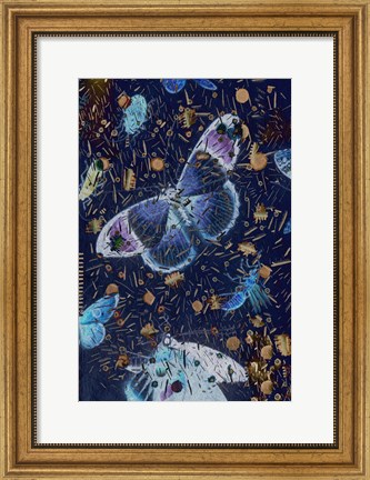 Framed Confetti with Butterflies I Print