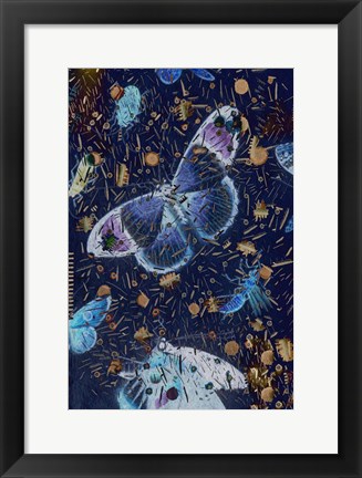 Framed Confetti with Butterflies I Print