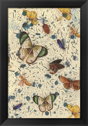 Framed Confetti with Butterflies III Print