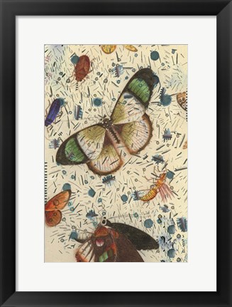 Framed Confetti with Butterflies IV Print