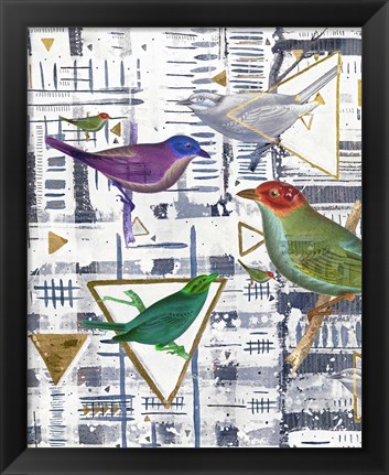 Framed Bird Intersection I Print