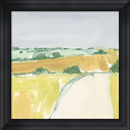 Framed Country Road Sketch I Print