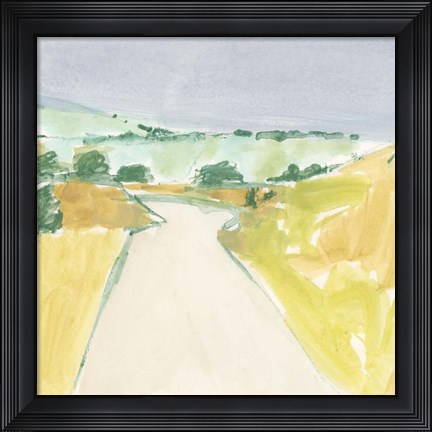 Framed Country Road Sketch II Print