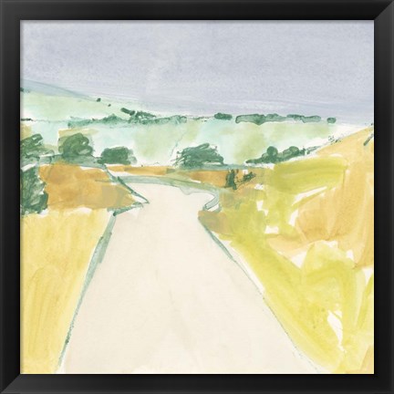 Framed Country Road Sketch II Print