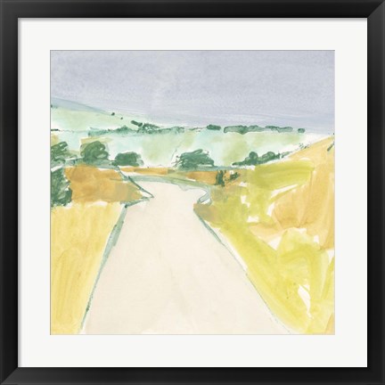 Framed Country Road Sketch II Print