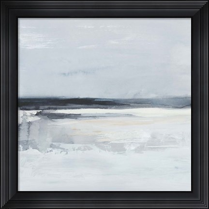 Framed Inky Coastline I Print