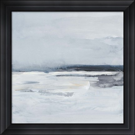 Framed Inky Coastline II Print