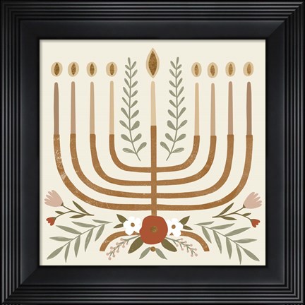 Framed Natural Hanukkah I Print