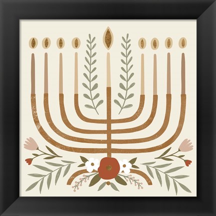 Framed Natural Hanukkah I Print