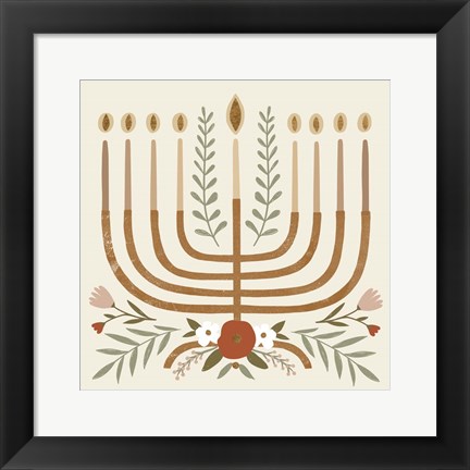 Framed Natural Hanukkah I Print