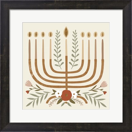 Framed Natural Hanukkah I Print