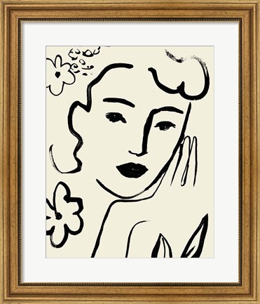 Framed Matisse&#39;s Muse Portrait II Print