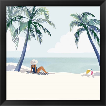 Framed Palm Tree Paradise I Print