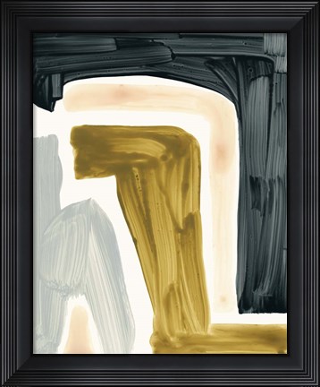 Framed Brushy Shapes III Print