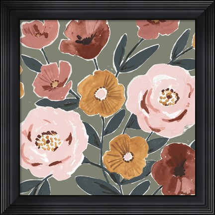 Framed Fair Flowers I Print