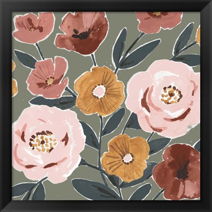 Framed Fair Flowers I Print